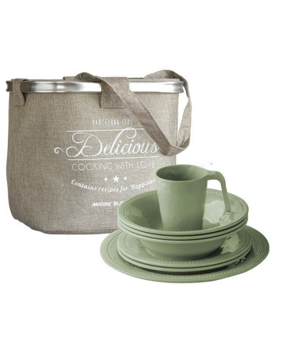 24-teiliges Geschirrset + Korb Harmony mint Marine Business MARINE BUSINESS Harmony