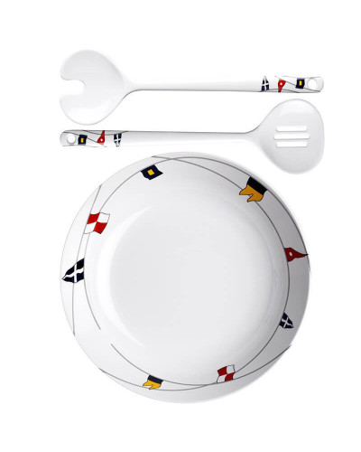 Salatschüssel mit Salatvorlegebesteck Regata Marine Business MARINE BUSINESS Bootsgeschirr