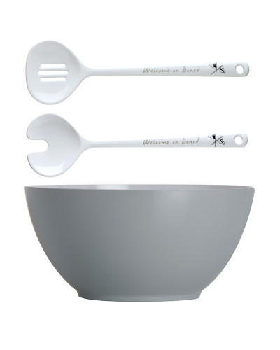 Salatschüssel + Salatvorlegebesteck Welcome on Board Marine Business MARINE BUSINESS Welcome on Board