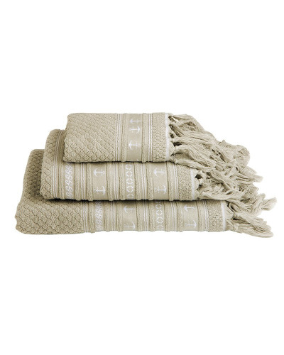 Handtuchset Santorini Anchors Beige Marine Business MARINE BUSINESS Bathroom