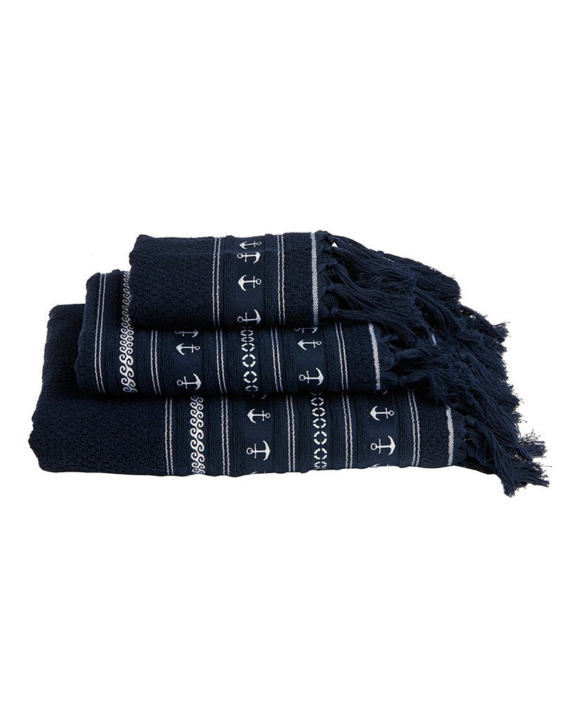 Handtuchset Santorini Anchors Blue Marine Business MARINE BUSINESS Bathroom