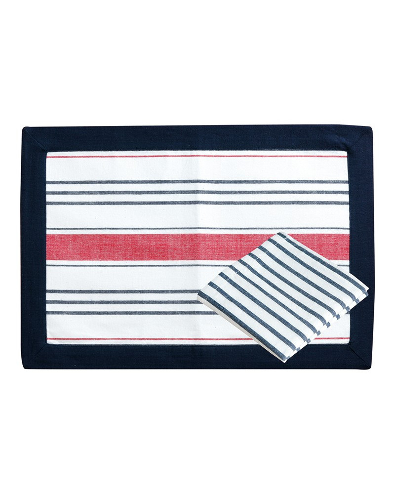 Platzdecke + Servietten Red/Blue striped Marine Business MARINE BUSINESS Tischwaren