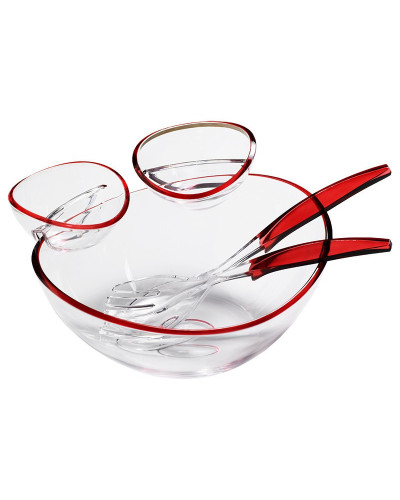 Salatschüssel + zwei kleine Schalen + Besteck rot "Party" Marine Business MARINE BUSINESS Party