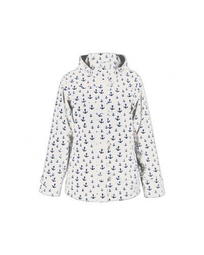 BATELA maritimer Damen Regenmantel Anker weiß BATELA Maritime Mode