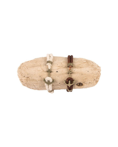 BATELA Maritimes Ankerarmband braun  Maritime Mode