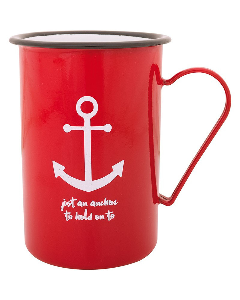 BATELA maritimer Emaille Becher Anker groß  Accessoiries