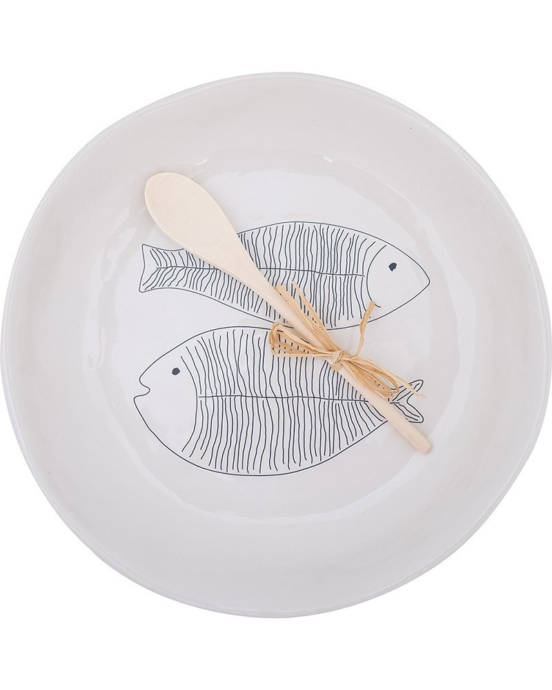 Maritimer Pasta-/Pizzateller BATELA Fisch  BATELA maritimes Porzellan
