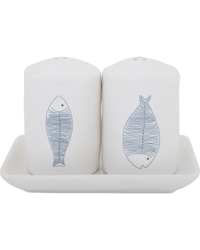 Maritime Salz-/Pfefferstreuer BATELA Fisch  BATELA maritimes Porzellan