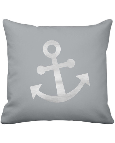 Krasilnikoff Maritimer Kissenbezug Anker grau  Maritime Kissen
