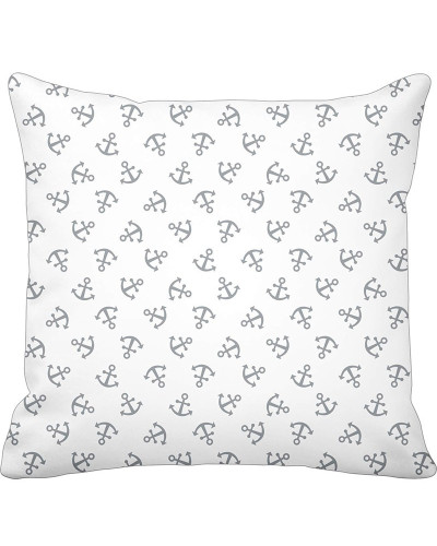Krasilnikoff Maritimer Kissenbezug Anker weiß-grau  Maritime Kissen