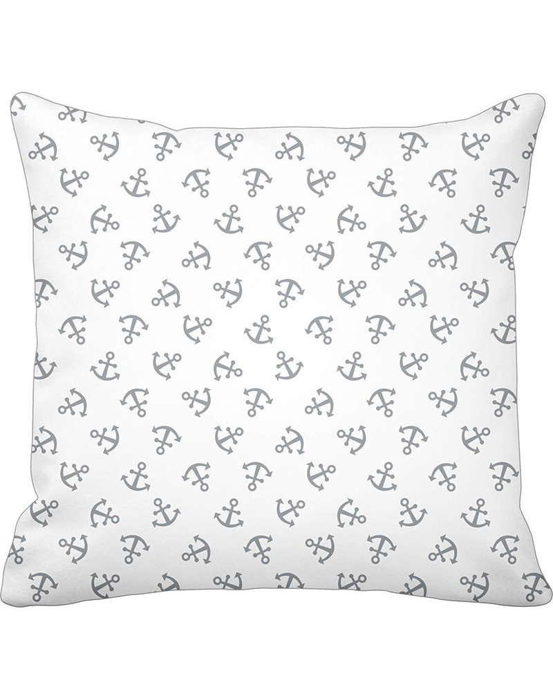 Krasilnikoff Maritimer Kissenbezug Anker weiß-grau  Maritime Kissen