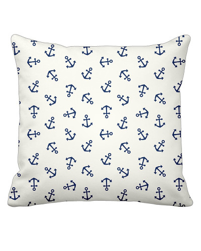 Krasilnikoff Maritimer Kissenbezug Anker weiß-blau  Maritime Kissen
