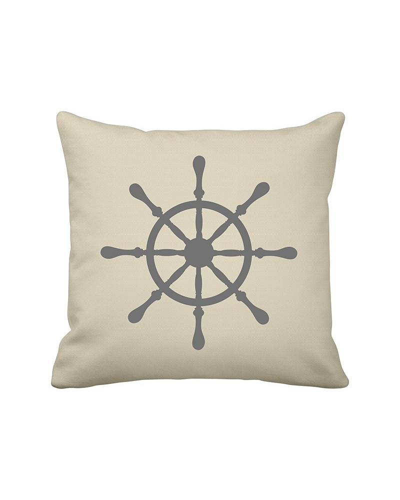 Krasilnikoff Maritimer Kissenbezug Steuerrad  Maritime Kissen