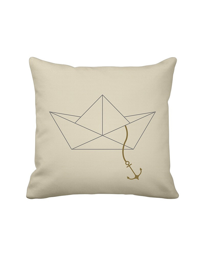 Krasilnikoff Maritimer Kissenbezug Papierboot  Maritime Kissen