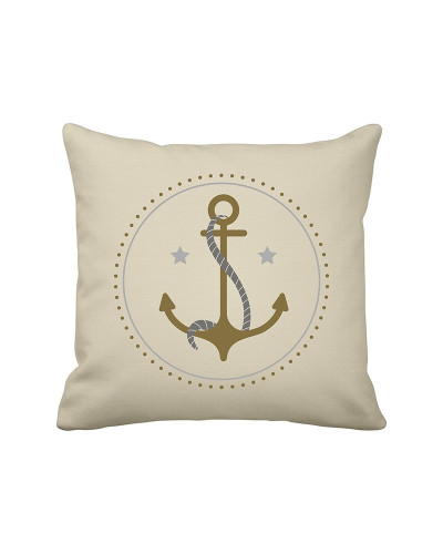 Krasilnikoff Maritimer Kissenbezug Anker gold  Maritime Kissen