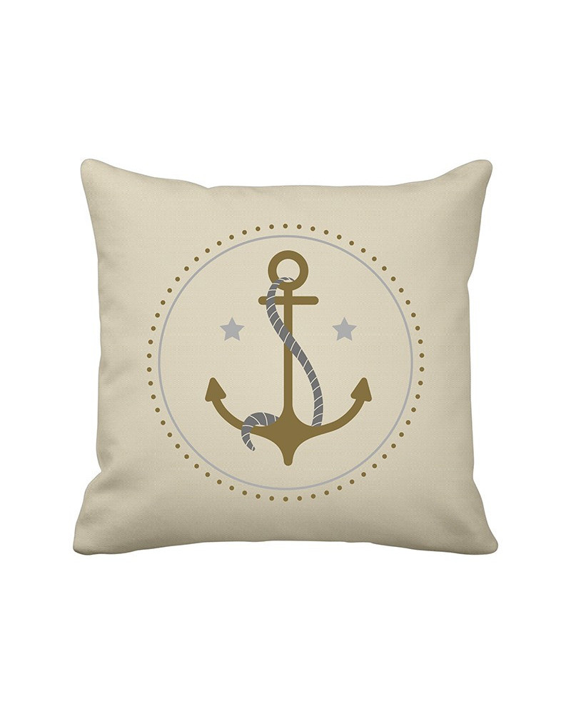 Krasilnikoff Maritimer Kissenbezug Anker gold  Maritime Kissen