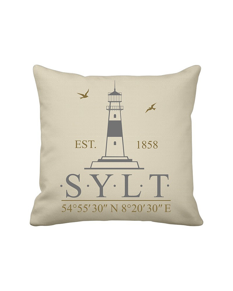 Krasilnikoff Maritimer Kissenbezug Sylter Leuchtturm  Maritime Kissen