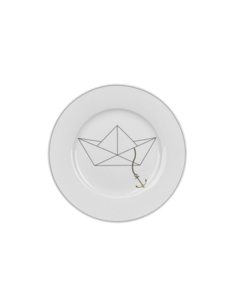 Krasilnikoff Maritimer Frühstücksteller Papierboot  KRASILNIKOFF