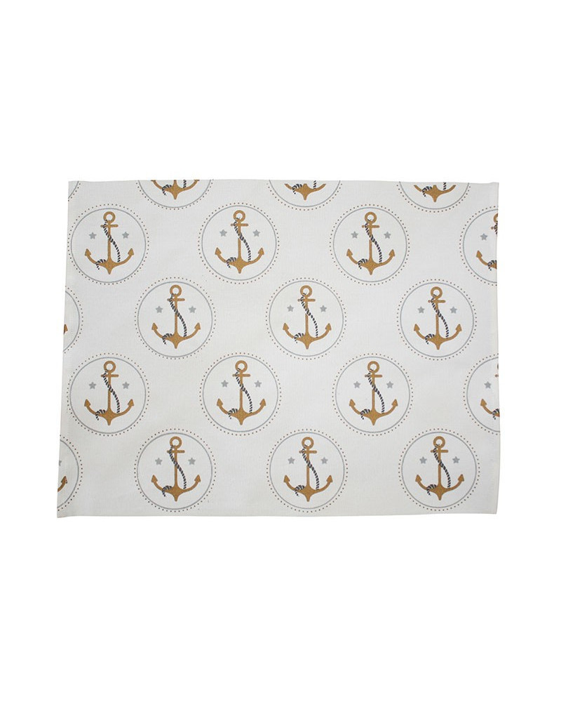 Krasilnikoff Maritime Platzdecke Anker gold  Tischwaren