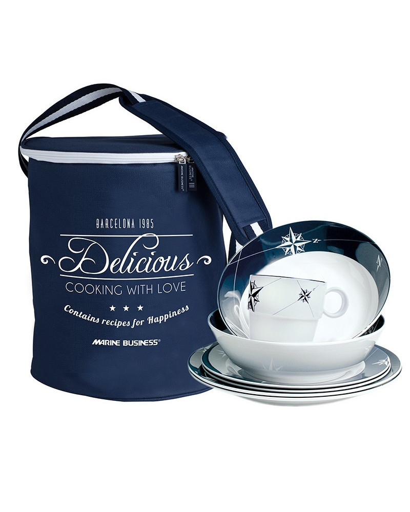24-teiliges Geschirrset rund + Tragebehälter Northwind Marine Business MARINE BUSINESS Bootsgeschirr