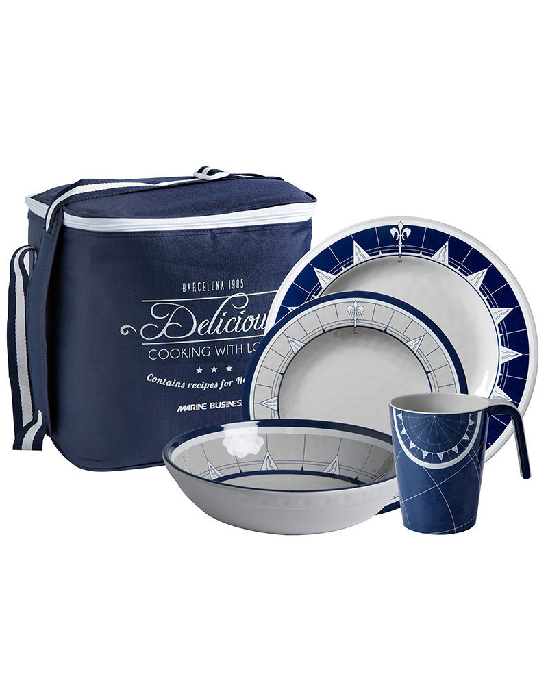 24-teilige Geschirrset + Tragekorb Pacific Marine Business  Pacific