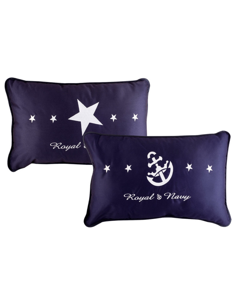 Kissenbezug bestickt mit Anker und Stern "Royal" Marine Business MARINE BUSINESS Cabin