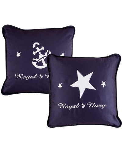 Kissenbezug bestickt mit Anker und Stern "Royal" Marine Business MARINE BUSINESS Cabin