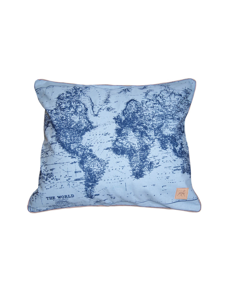 Kissenbezug maritim WORLD light blue/navy GRIPSHOLM Cabin