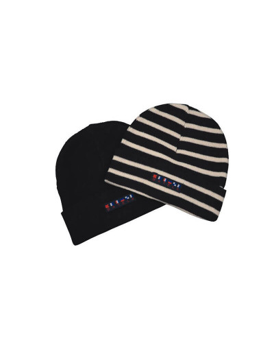 BATELA maritime Kinder Wollmütze creme/navy gestreift BATELA Maritime Mode